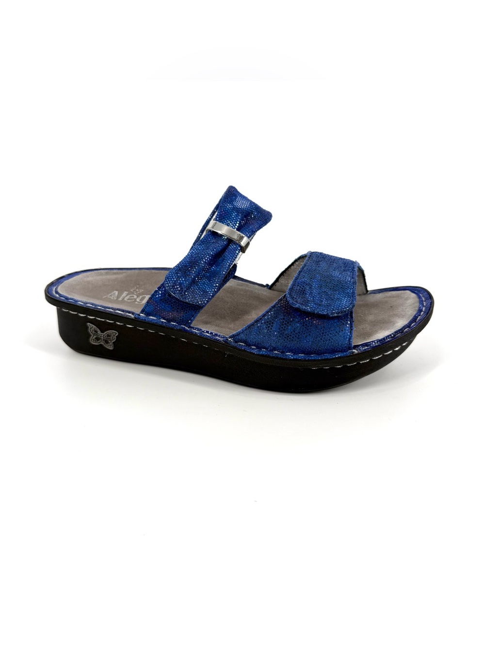 Alegria Karmen Slide Sandals Metallic Cobalt Blue Womens Size EU 38 US 8 - 8.5